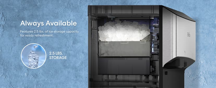 Brio 520 ICE Water Dispenser for 5 Gallon Bottle | Bullet Ice Maker Bottom Load Cooler | UV Self Cleaning, LED Touch Display with Digital Clock, Night Light, Child Safety Lock | 2X Fast Dispense