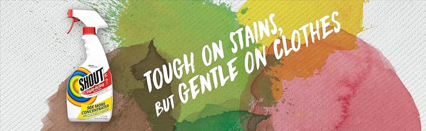 Shout Active Enzyme Laundry Stain Remover Spray, Triple-Acting Formula Clings, Penetrates, and Lifts 100+ Types of Everyday Stains - Prewash Spray 22oz