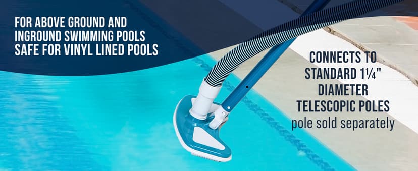 U.S. Pool Supply 12" Deluxe Weighted Butterfly Pool Vacuum Head, Swivel Hose Connection, Pole Handle, Protection Bumper - Clean Debris Above Ground & In-Ground Swimming Pools, Spas – Vinyl Liner Safe