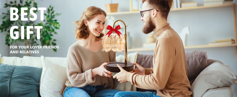 GEEZO Fragrance Candle Warmer Lamp,Electric Candle Warmer with Timer & Dimmer,Mom Christmas Birthday Gifts for Women, House Warming Gifts New Home Bedroom Decor