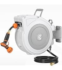 Giraffe Tools Grandstorm Retractable Vacuum Cleaner Wall-Mounted, Shop Wet Dry Vacuum Cleaner with 6 Nozzles for Car Detailing Remote Control Garage Vacuum, Grey
