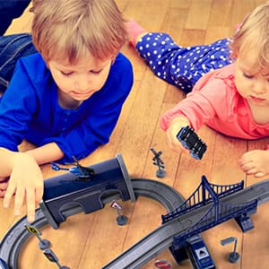 Train Sets for Toddlers, 66 Pcs Trains Toy with Battery Operated & Tracks (Magnetic Connection), Compatible with Thomas, Brio, Christmas Toy Gifts for 3 4 5 6 7 8 Years Old (Police)