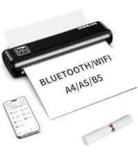 Rongta Portable Printer Wireless for Travel, F82 Inkless Bluetooth Thermal Printers, Compatible with iOS, Android, Laptop, Support 8.5"x11" US Letter&A4 for Office, Home, Car (Black)