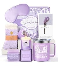 Spa Gift Baskets for Women, Vanilla Coconut Bath and Body Gifts Set for Women, Home Spa Self Care Gift, Relaxing Bath Set for Mom Wife Sister Friends Sister Girlfriend, Mother’s Day Thank You Gifts