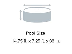 Intex 14.75' x 86" x 33" Rectangular Frame Above Ground Outdoor Backyard Swimming Pool with Flow Control Valve for Quick Draining, Blue - Pool Only