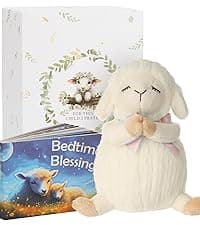 Baptism Gifts for Girls and Newborn Baby, Christening Gifts Set, 7" Praying Bunny Plush Toy and Bedtime Blessing Book in Keepsake Gift Box, Ideal Easter Gifts for Kids