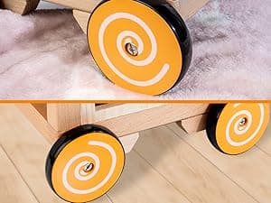 Wooden Baby Walker | Baby Push Walker with 9-in-1 Activity Cube, Sit to Stand Learning Walker Toy with Wheels for Boys Girls, Montessori Activity Center Walker, Adjustable Speed & Height