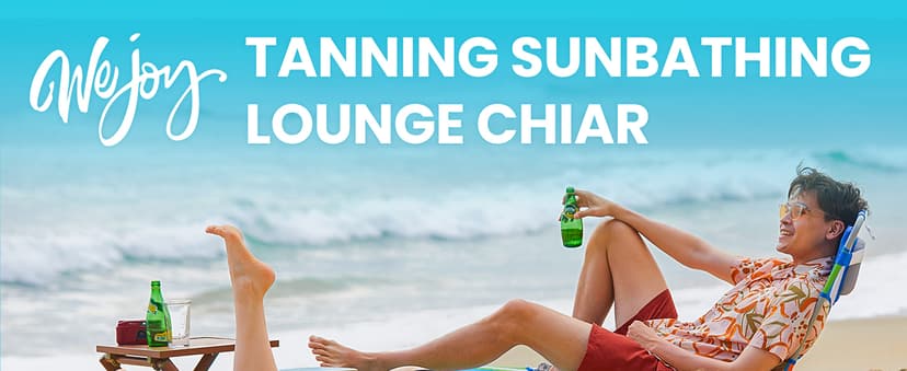 #WEJOY Folding Tanning Chair with Face Hole, 5 Positions Face Down Beach Lounge Chairs with Pillow for Outside Sunbathing Poolside (Blue/White)