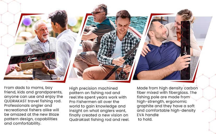 Fishing Rod and Reel Combos, Unique Design with X-Warping Painting, Carbon Fiber Telescopic Fishing Rod with Reel Combo Kit with Tackle Box, Best Gift for Fishing Beginner and Angler