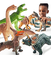 JOYIN Dinosaur Toys with Activity Play Mat & Storage Cage, 19 PCS Realistic Dinosaur Figures & Trees for Toddlers Kids Ages 3-5, Ideal for Boys and Girls Gift