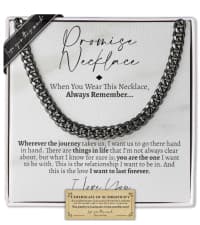 Love You This Much Promise Cuban Chain Necklace for Him, 7mm Thick, Sentimental Gift for Him, BF Gift for Birthday, Gift Ideas for Boyfriend