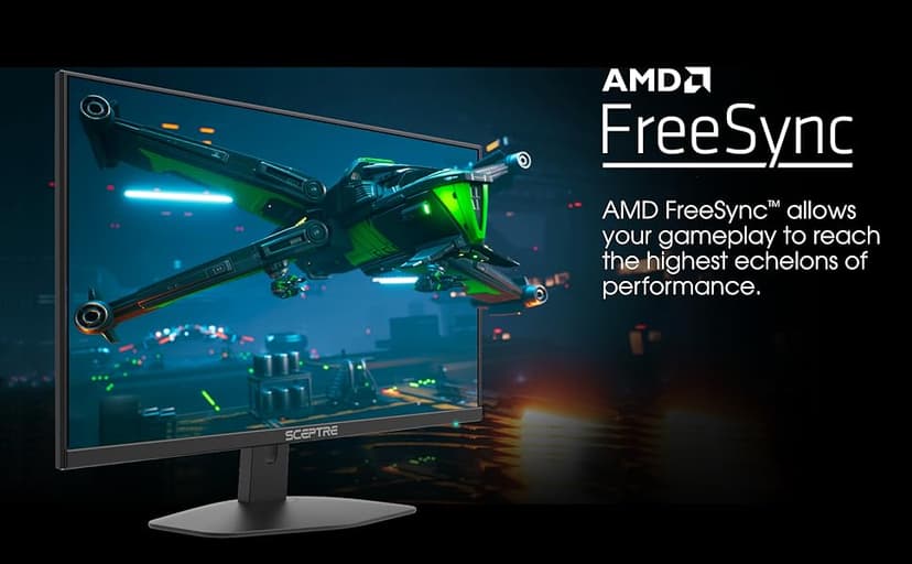 New! Sceptre 27-inch Gaming Monitor 100Hz 1ms DisplayPort HDMI x2 100% sRGB AMD FreeSync Build-in Speakers, Eye Care Frameless Machine Black 2025 (E275W-FW100T Series)