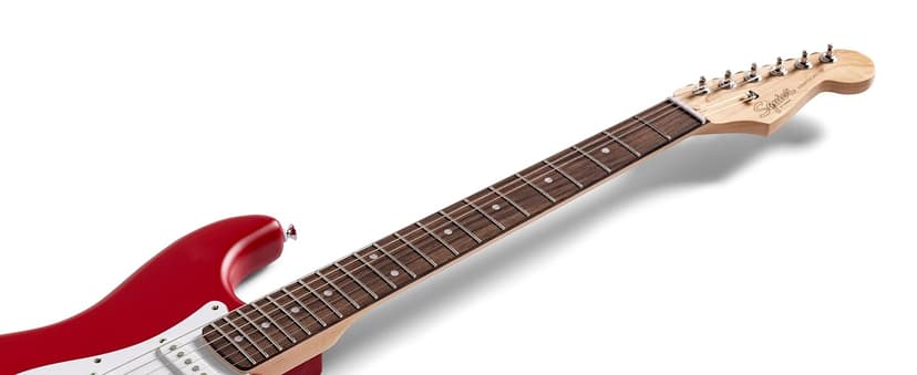 Fender Squier Debut Series Stratocaster Electric Guitar Kit, Beginner Guitar Kit, with 2-Year Warranty, with Padded Gig Bag, Frontman 10G Amp, Strap, and More, Includes Free Lessons, Black