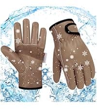 SLARMOR Mens Winter Leather Work Gloves, Warm Thinsulate Lining for Cold Weather Work, Thermal Insulated Work Gloves with Leather Palm,100 gram Insulation-L