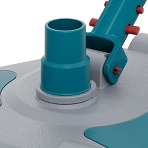 Upgrade Pro Weighted Triangular Pool Rotative Vacuum Head with Brush & EZ Clip Handle - for Cleaning Surface Safe on Vinyl Lined Pools