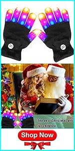 Kids Toys 12 Colors LED Gloves Cool Toys Gifts for Age 3-5 6-8 Years Old Boys Girls Halloween Costumes Light Up Gloves Stocking Stuffers Christmas Birthday Parties Gifts (1 Pairs S)