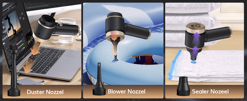 7 in 1 Car Vacuum Portable Cordless ,16000PA Strong Suction Handheld Car Cleaner With Dual HEPA Filters,LED Light,Type-C Charging Mini Vacuum, One-Click Empty Compact For Home Cleaning and Office