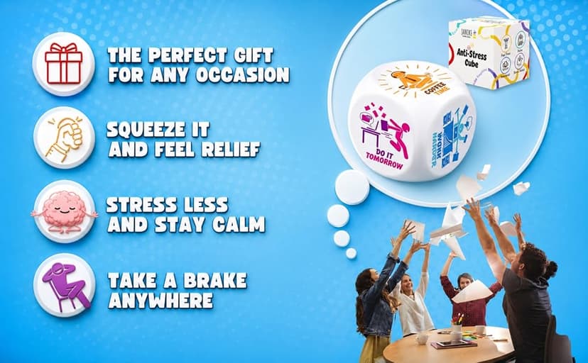 Stress squishy cube for office anxiety fidget breaks; funny coworker gift and white elephant gift for men and women Stress Cube – Squishy Fidget Toy for Adults, Quiet Stress Relief Desk Toy B0DRW6W926