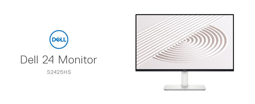 Dell S2425HS Monitor - 23.8 Inch, FHD (1920x1080) Display, 100Hz Refresh Rate 1500:1 Contrast Ratio, TÜV Rheinland Eye Comfort 4 Star, Integrated 2x5W Speaker, Height/Tilt/Swivel/Pivot - Ash White