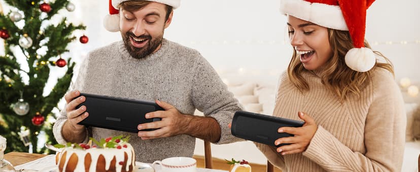 Bluetooth Speaker with HD Sound, Portable Wireless, IPX5 Waterproof, Up to 20H Playtime, TWS Pairing, BT5.3, for Home/Party/Outdoor/Beach, Stocking Stuffers, White Elephant Gifts for Adults (Black)