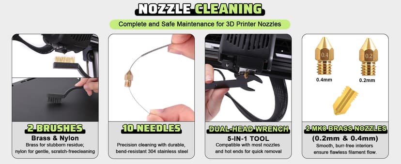3D Printer Tools Kit, 34pcs 3D Printer Accessories for All FDM/SLA Printers Includes Nozzle Cleaning, Removal Scrapers, Finishing Tools, 5 Types of Files,Brushes, Wire Cutter, Engraving Knife