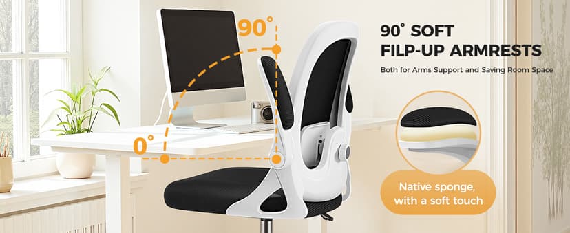 Primy Home Office Drafting Chair - Tall Desk Chair with Flip-up Armrests 3D Lumbar Support, Comfort Drafting Chair with Footrest for Standing Desk, High Chair for Bar Study Work