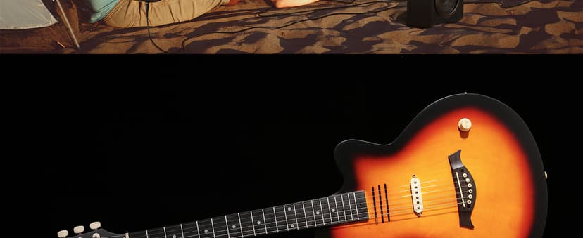 Moukey BCC-100 Acoustic Electric Guitar 39-Inch, Cutaway Guitar with Passive Pickup, Gig Bag, Strap, Picks, Tuner, and Capo, Dual Acoustic&Electric Modes, Sunburst