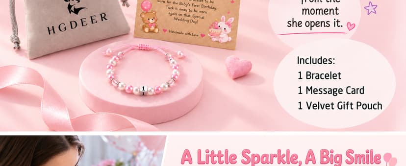 Adjustable 4-9 in Bracelet with Number Charm, Happy Birthday Gifts for Daughter Granddaughter Niece Little Girls Birthday Gifts for Kids, 1 2 Year Old Girl Birthday Bracelet B0H8SMJMX5