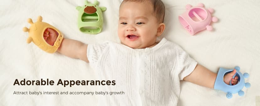 Momcozy Baby Teether Toys | Baby Teething Toys | Baby Teething Relief | Food Grade Silicone Teether Baby Toys | Baby Teether 0-6 Months | Teething Toy 6-12 Months | Baby Essential | Yellow