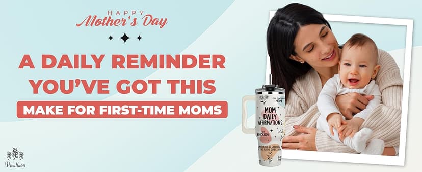 Mom Daily Affirmations Tumbler 40Oz – Gifts for Mom's Birthday, Mother's Day, Expecting Moms Present, Momma Gifts from Daughters, Sons, Kids, Inspirational Mama Mug, Mommy Coffee Cup