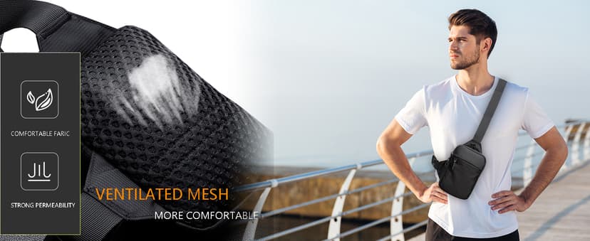 higouta Mini Sling Bag for Men Women, Small Crossbody Casual Utility Chest Phone Bag for Travel Workout