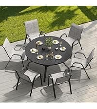 Soohow Rattan Outdoor Patio Dining Chairs Set of 6, Woven Wicker Chairs with Cushions, All Weather Ergonomic Comfort, for Balcony, Backyard and Poolside