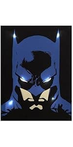 Idea Nuova Batman Color Changing Kids Lamp and Nightlight,LED Projection Light for Bedroom Décor, Superhero Night Lamp for Boys & Girls