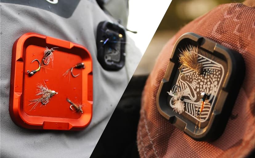 Cling Fishing Products Mag Grab® Mini – Compact Magnetic Fly Holder & Organizer for Anglers (Rising Dun, Orange)