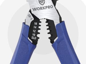 WORKPRO 2-in-1 Diagonal Cutting Pliers with Wire Stripper, 7.5 Inch CRV Steel Wire Cutters with Comfort Grip Handles, Heavy Duty Side-Cutting Pliers for Electricians and Homes, Christmas Gift B0BKKF5HVL