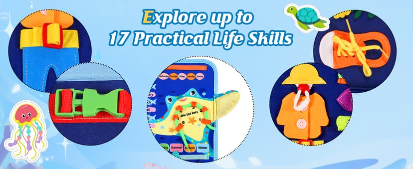 Winblo Toddler Busy Board - Montessori Toys for Toddler Boy Girl Birthday Gift, Educational Learning Sensory Busy Book for Toddlers Boys, Toddlers Activities Travel Toys for Airplane Car B0GYQZCVWG
