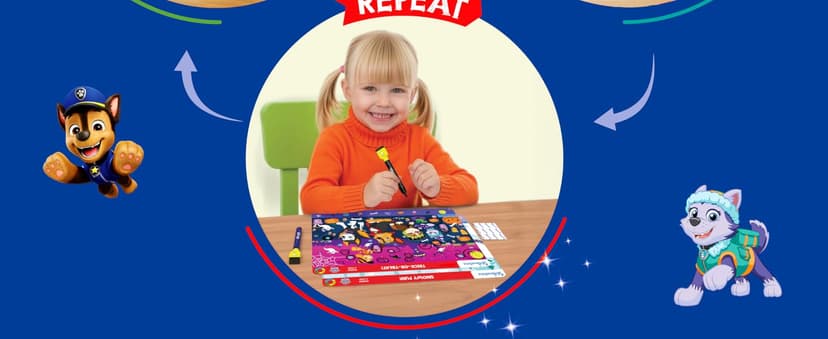 Reusable Write & Wipe Mats, Learning Games, Educational Toy for Toddlers, Kids, Boys & Girls Ages 3, 4, 5, 6 Skillmatics Search and Find PAW Patrol, Preschool Activity, Christmas Gift B0FQVC9MGX