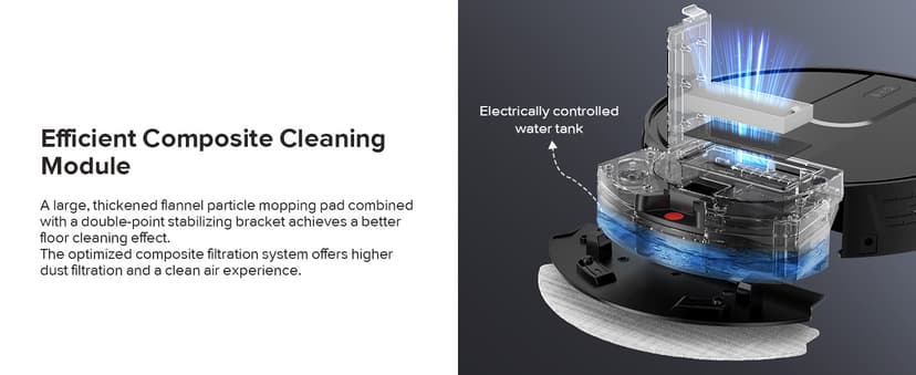 ROPVACNIC Robot Vacuum Cleaner Robot Vacuum and Mop Combo with 4000Pa Suction, Personalized Cleaning Adjustments, Self-Charging Robotic Vacuum Cleaner, Advanced Obstacle Avoidance