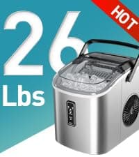 EUHOMY Nugget Ice Maker Countertop, 44Lbs/24H Sonic Ice Maker Machine, Self-Cleaning Pellet Ice Makers with Ice Scoop&Basket, Countertop Pebble Ice Maker for Home/Kitchen/Office