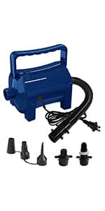 Electric Air Pump Portable 460W Quick-Fill Air Pump Air Flow 45CFM 2.1PSI with Hose 5 Nozzles 120V AC Inflator Deflator Pump for Air Mattress Air Bed Inflatable Cushion Boat Swimming Ring