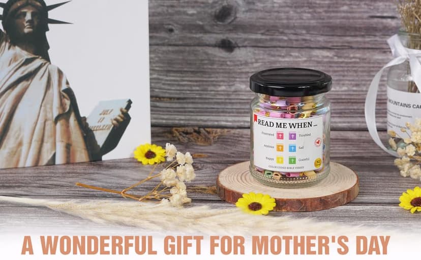 Bible Verse Jar – 92 Hand-Rolled Scripture Scrolls for Daily Encouragement, Inspirational Christian Gift, Religious Gifts for Women, Birthday Gifts for Mom, Christmas Gift for Women 2025