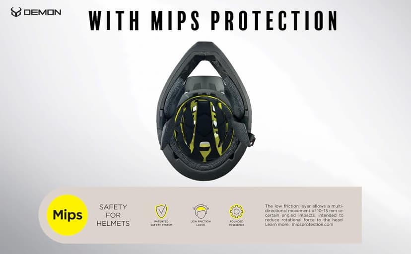 Demon United Podium X MIPS Full Face Mountain Bike Helmet- Removable Fit Pad Options- Advanced Venting System-Lightweight - Fullface DH BMX MTB Helmet