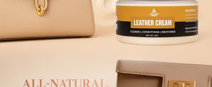 Leather Hero 2-in-1 Purse Cleaner & Conditioner – Leather Cream for Handbags, Designer Bags, Faux & Saffiano Leather – Non-Greasy, Won’t Darken, Safe for Purses, Jackets & More
