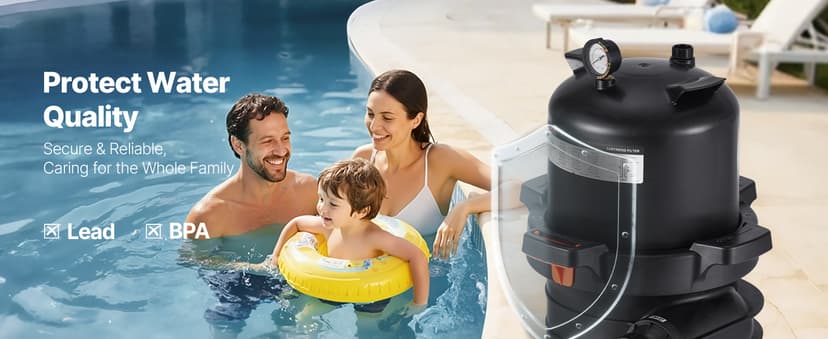 VEVOR 2025 Pro Pool Cartridge Filter System 200 sqft, Pool Filter for Inground & Above Ground Pools, Compatible W/Pumps 3HP~4HP | Up to 9827 GPH Max Flow, Pool Filters for Pools Up to 39625 Gallons