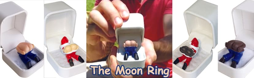 The Moon Ring®© "It Farts When You Open it! Prank Gag Gift (Ring Box with Farting Butt, no Ring) AS SEEN ON THE Bachelorette, Handmade in the USA B01KR3SAIS