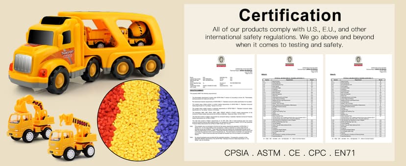 Construction Truck Toddler Toys Car: Toys for 1 2 3 4 Year Old Boy 5 in 1 Carrier Toys for Kids Age 1-3 2-4| 18 Months 2 Year Old Boy Christmas Birthday Gifts