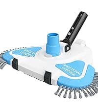 Enhanced Pool Vacuum Head with Direction-Control Handle - Extra-Wide 4LB Professional Weighted Vac Heads Brush & Wheels for Vinyl Liner-Deep Cleaning for Inground & Above Ground Swimming Pool - Blue