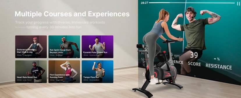 YESOUL Exercise Bike for Home – Stationary Bike with Stable Triangle Frame, Silent Magnetic Resistance, 300 lbs Capacity, Dual-Stage Drive & Alloy Flywheel, Smart APP with Scenic & Live Classes