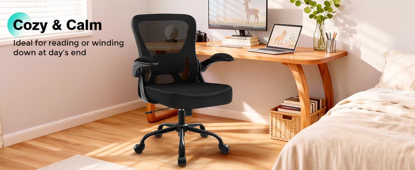 AreShark Office Chair - Ergonomic Breathable Mesh Desk Chair with Adjustable Lumbar Support and Flip-up Armrests - Executive High Back Rolling Swivel Comfortable Computer Gaming Chair for Home Office