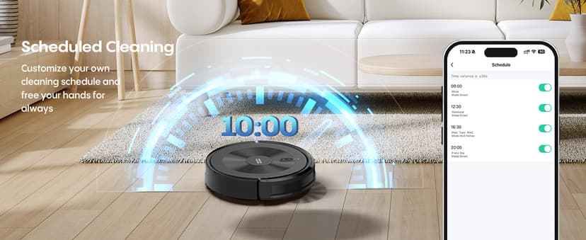Robot Vacuum and Mop:4000Pa 3-in-1 Robotic Vacuum Cleaner with Intelligent Navigation, Alexa & APP Control, Schedule Cleaning, Slim and Quiet, Robotic Vacuum Perfect for Pet Hair, Hard Floor, Carpet
